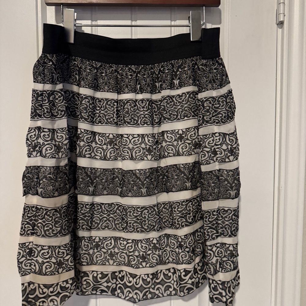 WHBM whimsigoth steampunk boho Black mini Skirt